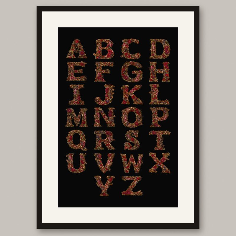 Gothic Alphabet Print, printable poster on Etsy