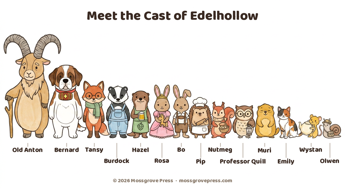 Meet the Cast of Edelhollow, colour poster