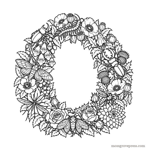 Gothic Alphabet, inside page, line art
